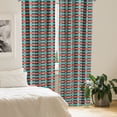 thumbnail image 2 of Ambesonne Geometric Curtains, Triangles Hexagons, Pair of 28"x95", Dark Coral Sea Green, 2 of 5