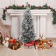 thumbnail image 4 of 2-piece set: 3-ft artificial christmas tree con 78 LED lights, pre-lit, snow flocked, holiday sleigh shape base, red berry clusters, y pine cones, 4 of 8