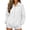 White, variant on RotHome Women's Oversized Full Zip Up Sweatshirt with Kangaroo Pocket and Drop Shoulder Long Sleeve Collared Casual Lounge Coat for Fall Winter, Solid Black