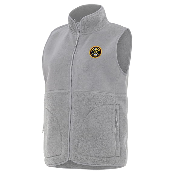 Women's Antigua  Gray Denver Nuggets Nostalgic Full-Zip Vest