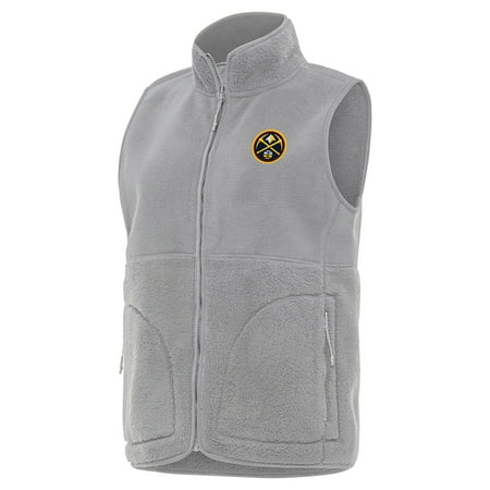 Women s Antigua Gray Denver Nuggets Nostalgic Full-Zip Vest