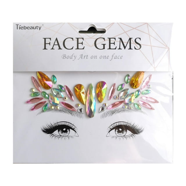 Fiudx Ofertas Del Día Pegatinas De Diamantes De Imitación Para La Cara, Pegatinas Para La Frente De Diamantes Para Niñas, Pegatinas Para La Cara De Maquillaje De Belleza Para Escenario