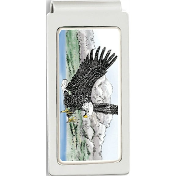 Fashion Barlow Designs Color Eagle Landing Hinged Money Clip (2 X 1) Made In China gm12256