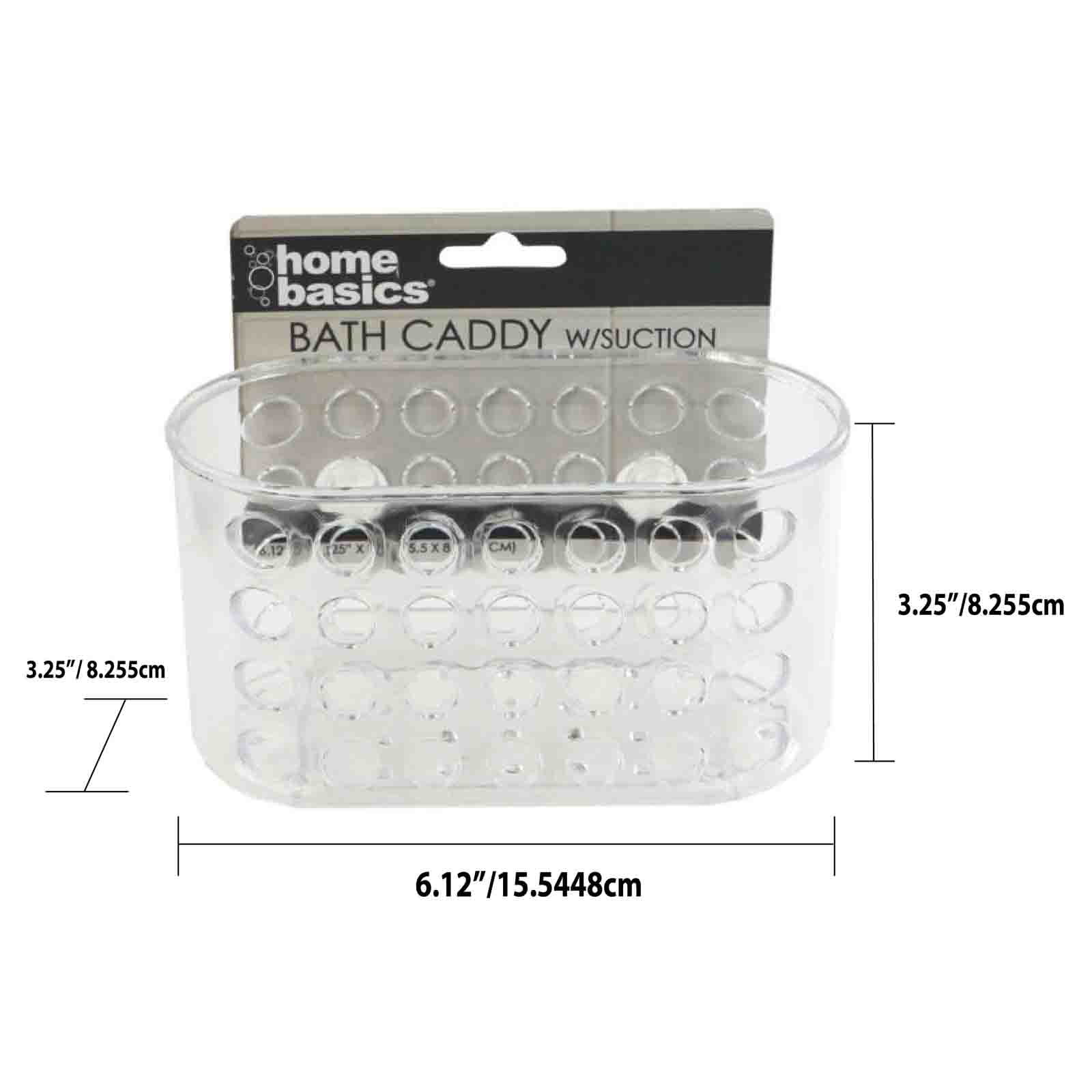 6 pieces Home Basics 2 Tier Perforated Plastic Shower Caddy With Suction  Cups, White - Shower Accessories - at 