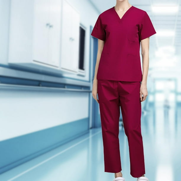Conjunto de uniformes de enfermería, camiseta y pantalón médicos, conjunto de uniformes de enfermería presentables fáciles de limpiar, ropa de trabajo XL