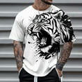 thumbnail image 2 of Big and Tall Shirts for Men Spring And Autumn Easter Print Short Sleeve Round Neck T Shirt Floral Fashion Trend Bottoming Shirt Mens Large T Shirts Men Graphic Mens Big Tall Plain 2XL, 2 of 4
