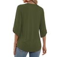 thumbnail image 4 of MOSHU V Neck Tops for Women 3/4 Length Sleeve Women Tops Casual Dressy Women Blouses Trendy Tunic Tops, 4 of 9