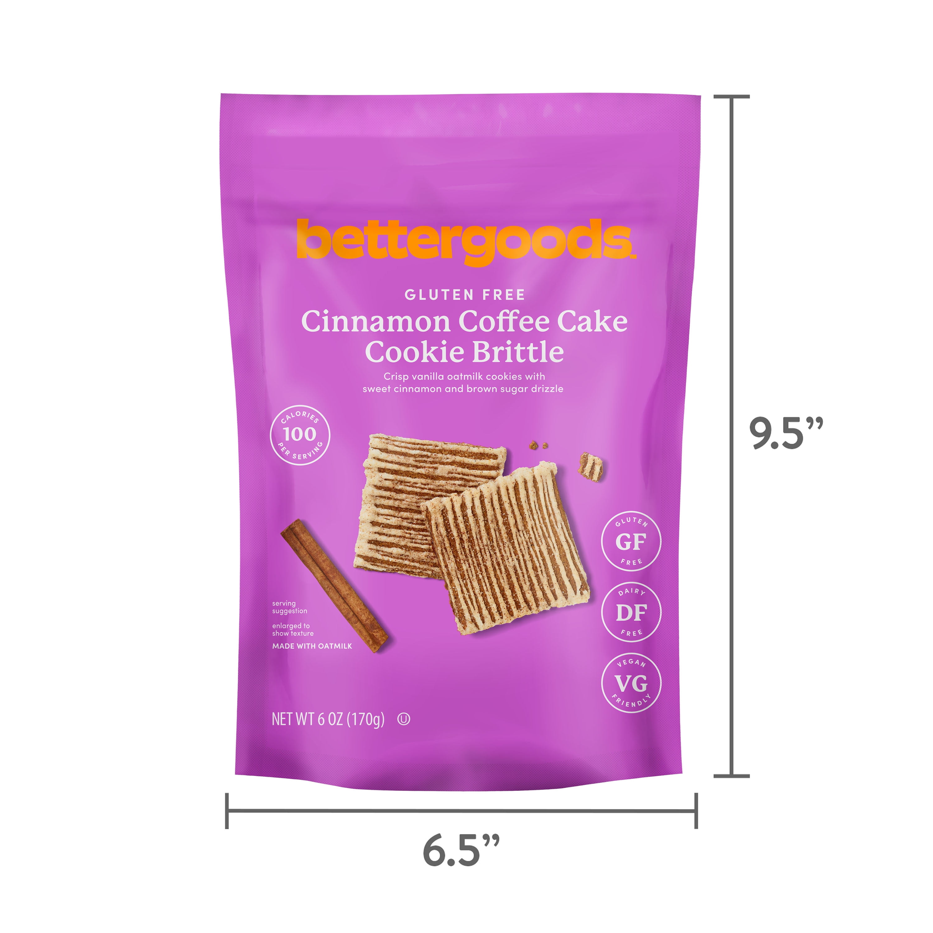 bettergoods Gluten Free Cinnamon Coffee Cake Cookie Brittle, 6 oz