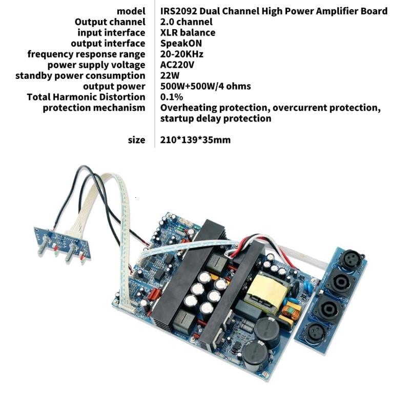CEORPER IRS2092 2 Channel 500W+500W Sound Amplifier Module Double Channel Power