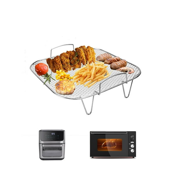 Rejilla para freidora de aire de 8 "Rejilla deshidratadora de acero inoxidable Accesorios cuadrados para freidora de aire de acero inoxidable 8,8 x 8,8 x 3 pulgadas Adecuado para freidoras con una cap