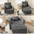 thumbnail image 6 of Vabches 3 in 1 Sofa Recliner with USB Port, Velvet, Convertible Bed and Chair, for Home or Office, Gray, 6 of 7