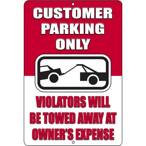 Customer Parking Only Metal Tin Sign Business Retail Store Home Violator's Will be Towed