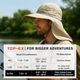 thumbnail image 6 of TOP-EX Cooling Sun Hat with Neck Flap, Wide Brim UPF 50+ UV Protection Hat for Men & Women, Breathable Summer Hat for Hiking, Fishing, Gardening,Green L/XL, 6 of 7