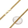 thumbnail image 2 of 4mm 14k Yellow Gold Plated Flat Cuban Link Curb Chain Necklace + Bracelet Set, 20" (Necklace) + 7" (Bracelet), 2 of 6