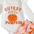 thumbnail image 4 of mgoYE Newborn Baby Girl Halloween Outfit Letter Pumpkin Embroidery Long Sleeve Romper Pants Set Cute Infant Fall Clothes, 4 of 4
