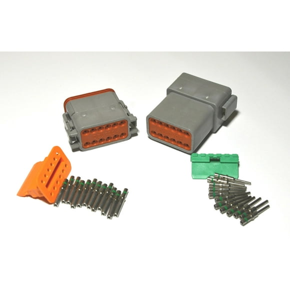 Deutsch DT Series 12 Pin Connector Kit w/Barrel Style Terminals 14-16 AWG