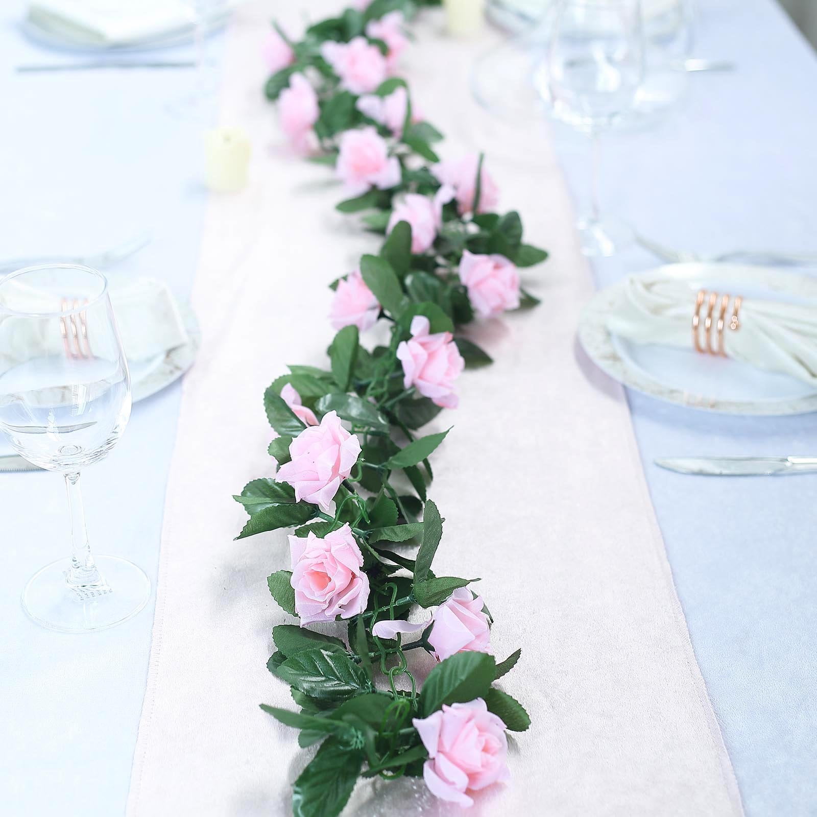 6 feet 3D Chain GARLAND with SILK ROSES Wedding FLOWERS Bouquets Wholesale 