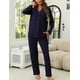 thumbnail image 2 of Conjunto de pijama ZMJ Modal Manga Larga Camisa y Pantalones Azul Marino S, 2 of 7