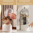 thumbnail image 6 of Makeup Brush Holder with Lid, Dustproof Rotating Cosmetic Organizer for Vanity, Bathroom, Countertop, 6 of 8