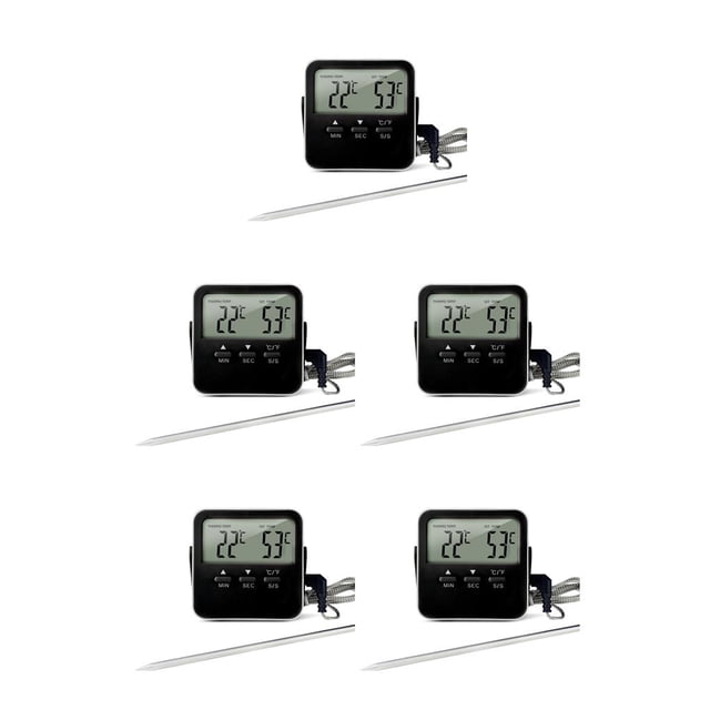 Toystoory Termómetro para barbacoa Medidor de temperatura de cocción digital Función de sincronización Medidor de carne portátil con Type5 NO5