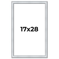 17x28 Frame Sterling Silver Solid Wood Picture Frame | 1.25 Inch Moulding Width | 0.75 Inch
