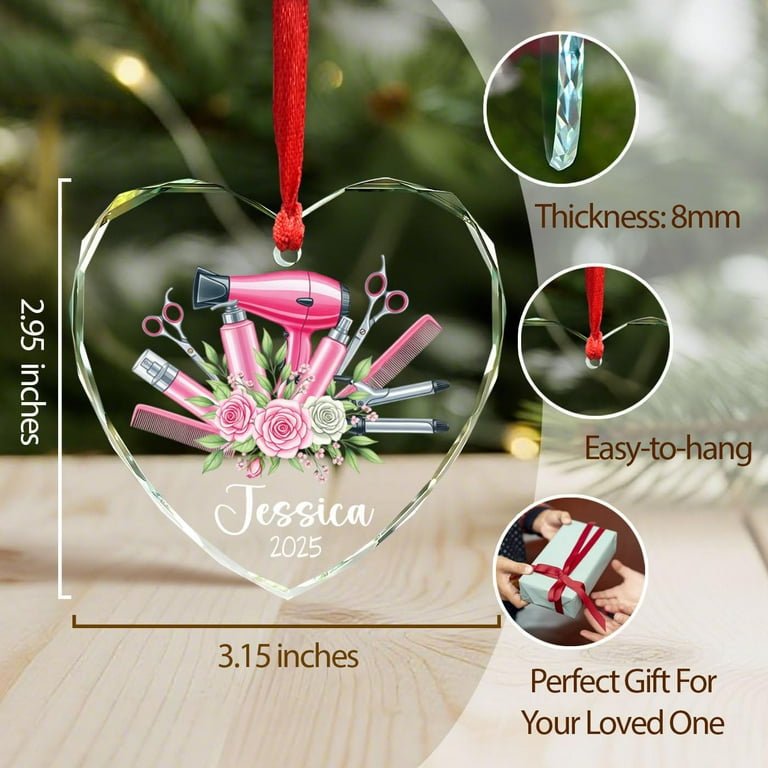 christmas gift for hair dresser Personalized Hairstylist Christmas Ornament 2025, Custom Cosmetology Bag Hairdresser Gift, Salon Decor, Christmas Gift for Stylist, Barber