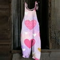 thumbnail image 2 of Resicozy Valentine Jumpsuit for Women 2026 Overalls Jumpsuits Heart Print Spaghetti Strap Party Holiday Pants Purple Pink 3XL, 2 of 5