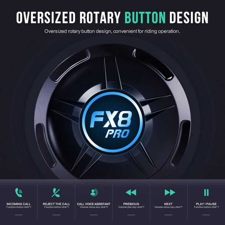Fodsports FX8 Pro Bluetooth 5.0 Motorcycle Helmet Intercom Headset