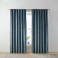 thumbnail image 2 of (2 pack) Better Homes & Gardens Dutch Velvet Solid 100% Blackout Single Curtain Panel, Light Blue, 52" W x 108" L, 2 of 6