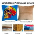 thumbnail image 3 of Colorful Skull Head Halloween DIY Latch Hook Pillow Kits for Adults Printed Pillowcase Crochet Yarns Hooking Handmade Pillow Cover Cushion for Home Sofa Decoration 17x17inch, 3 of 7