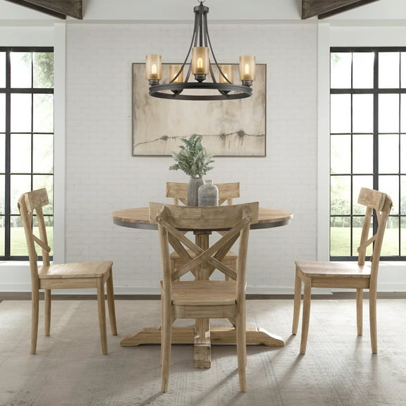 Picket House Keaton Round Standard Height 5PC Dining Set-Table and Four Chairs