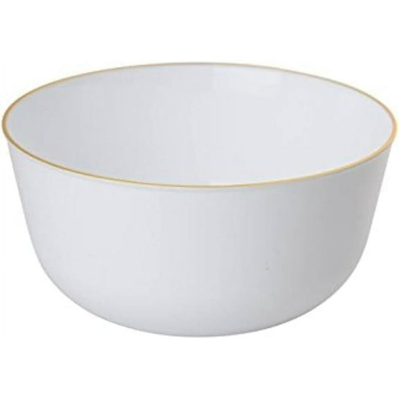 ™ Premium Plastic Bowls, Disposable Food Grade Plastic Bowls - Flora Design - 40 Pack