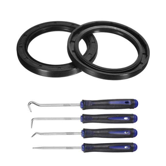 2Pack Oil Seal, 60x80x8mm TC Nitrile Rubber Double Lip Cover with Hook Kit