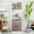 thumbnail image 3 of Gymax 3-Door 71'' Kitchen Buffet Pantry Storage Cabinet w/Hutch Adjustable Shelf White, 3 of 10