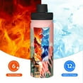 thumbnail image 5 of Susaid Colorful Cat With Flowers Print 18oz Sports Insulated Kettle Stainless Steel Water Bottle Leakproof Sport Flask, 5 of 7
