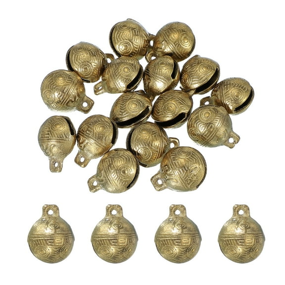 Uxcell 16 Pcs Vintage Mini Brass Bells, 22mm Jingle Bells for Crafts, Small Tibetan Craft Bell for Jewelry Making DIY Crafts Charm Pendants Wind Chimes Home Decoration, Bronze