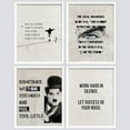thumbnail image 3 of PixonSign Framed Wall Art, Charlie Chaplin Black & White Prints, Set of 4 Illustration Wall Decor, Contemporary Wall Décor, Modern Adhesive Canvas Posters for Bedroom, Office - 11"x14" White, 3 of 5