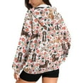thumbnail image 2 of SCRAWLGOD Dachshund Flowers Full Zip Up Oversized Hoodies for Women Athleisure Drawstring Sweatshirt Drawstring Hooded Sweater Fall Winter Fashion Essentials, 4XL, 2 of 7