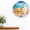 thumbnail image 2 of Beach Sea StarShells Blue Wall Clocks Non Ticking for Girl Boy Bedroom Bathroom Kitchen Living Room Office Round Clock（12 Inch）, 2 of 6