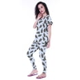 thumbnail image 4 of Moomaya Womens PrintedNightwearSet Pyjama Cotton Jersey Sleepwear 2 Pcs Nightdresses, 4 of 6