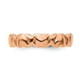 thumbnail image 3 of Auriga Fine Jewelry 925 Sterling Silver Rose-plated Hearts Ring Size 10 for Women, 3 of 6