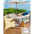 thumbnail image 5 of Outdoor Tablecloth with Umbrella Hole for Patio/Picnic/Party/Camping, Spring Pink Green Check Waterproof Table Cloth Rectangle Table Cover Washable, Vintage Floral Checkered Love 60"x 84", 5 of 7