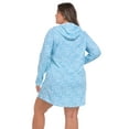thumbnail image 2 of HDE Women's Plus Size UPF 50 Swim Coverup Dress with Hood Teal Paisley 2X, 2 of 6
