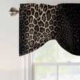 thumbnail image 4 of Leopard Print Tie Up Valance Curtains for Windows, Kitchen Curtains Window Treatments, Chic Abstract Black Brown Animals Texture Short Window Shades Valances for Bedroom Bathroom Cafe 42"x18", 4 of 8