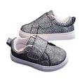 thumbnail image 4 of Willtoo Toddler Sneakers for Boys and Girls Glitter Hook and Loops Sneakers Baby Canvas Shoes, 4 of 7