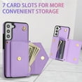 thumbnail image 3 of Allytech for Samsung Galaxy S22 Wallet Case Cover, PU Leather Large Space Cards Slots Detachable Shoulder Strap Back Cover for Girls Women Shockproof Phone Case for Galaxy S22 - Purple, 3 of 9