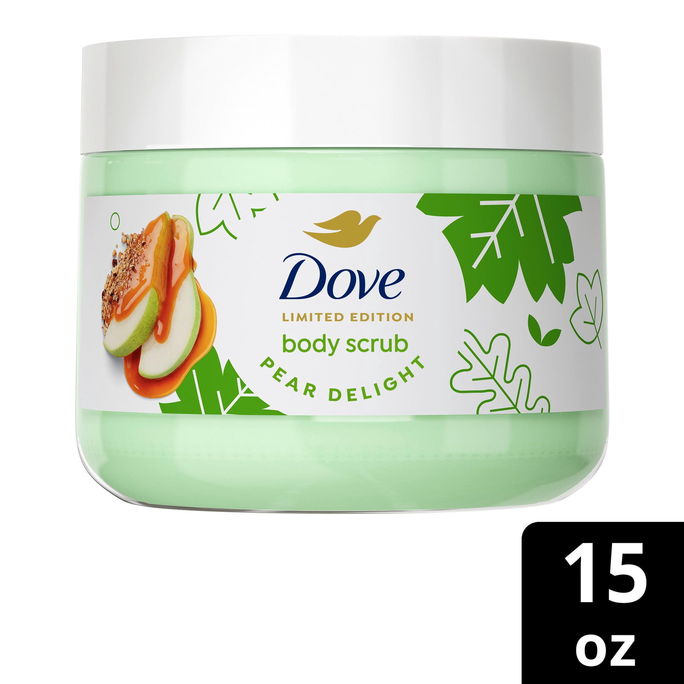 Dove Limited Edition Holiday Treats Body Scrub Pear Delight For Exfoliated & Hydrated Skin, 15 oz