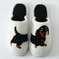 thumbnail image 2 of LIJCC Womens Mens Cartoon Dachshund Slippers Cute Dog Cozy Plush Fuzzy Warm Slip-on House Shoes Indoor Outdoor Plush Couple House Shoes Slippers, 2 of 9