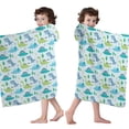 thumbnail image 4 of LightBlue Cartoon Dinosaurs Trees Pattern Hooded Bath Towel，60"x35" for Ages 3 To 12 Kids, Quick Dry Lightweight Soft Microfiber Hood Beach Towel Cover Up for Kids, 4 of 7