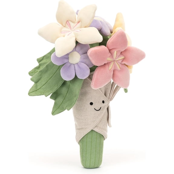 Jellycat Amuseables Bouquet of Flowers Stuffed Toy, 12 inches - Plant & Flower Plush - Fun Décor & Gift